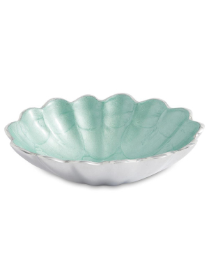 Julia Knight Peony 5" Oval Bowl In Aqua