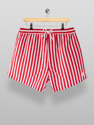 Red Stripe Swim Shorts