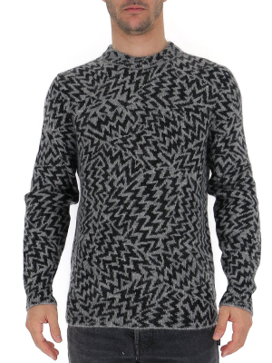 Saint Laurent Jacquard Knitted Pullover
