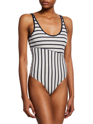 Atm Micromodal Ribbed Stripe Bodysuit