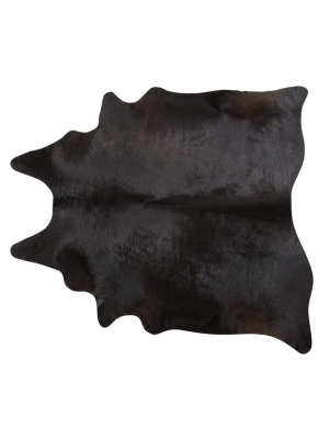 Natural Brazilian Solid Black Cowhide Xl