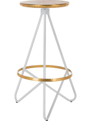 Gael Bar Stool White/gold Top