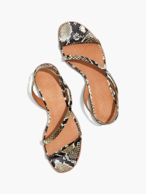 The Heidi Slingback Sandal In Snake Embossed Leather