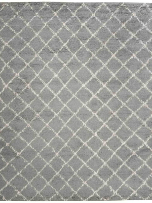 Kenya Diamond Light Gray/ivory Area Rug