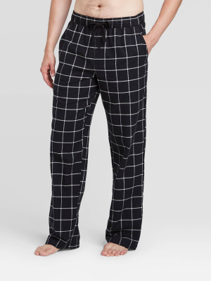 Men's Windowpane Plaid Flannel Pajama Pants - Goodfellow & Co™ Black