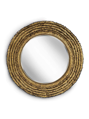 Regina Andrew Gold Leafed Round Petal Mirror