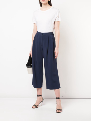 Pleat Front Culotte In Stretch Cady