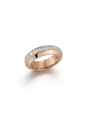Grant 18k Rose Gold And White Angled Band Ring