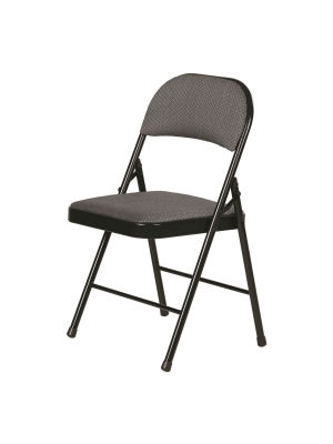 Fabric Padded Folding Chair Gray 4 Pack - Plastic Dev Group