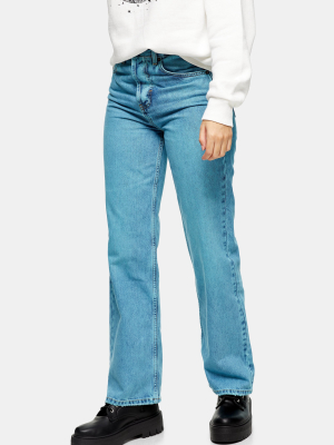 Petite Blue Overdyed 90s Straight Jeans