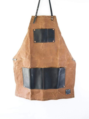 Charles Master Waxed Canvas And Leather Apron