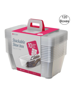 Life Story 5.7 L Clear Shoe/closet Storage Box Stacking Container (120 Boxes)