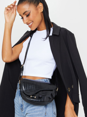 Black Cross Body Saddle Bag