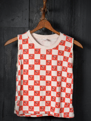 Rolling Stones Checker Zip Crop Tank