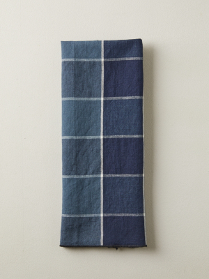 Check Linen Blend Tea Towel