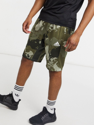 Adidas Training Camo Shorts In Green