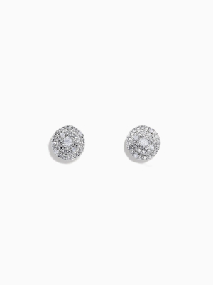 Effy 925 Sterling Silver Diamond Pave Stud Earrings, 0.10 Tcw