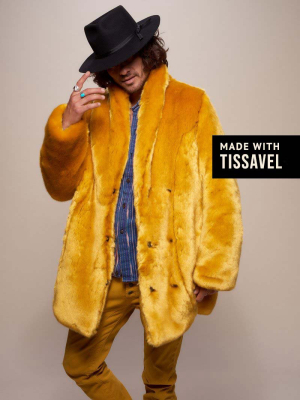 Golden Wolf Luxe Collared  Faux Fur Coat | Men's