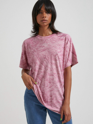 Afends Womens Evolve - Hemp Oversized Tee - Smokey Lilac