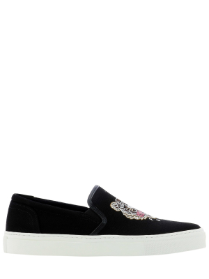 Kenzo Tiger Embroidered Slip-on Sneakers