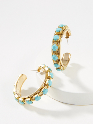 Kyla Turquoise Hoop Earrings