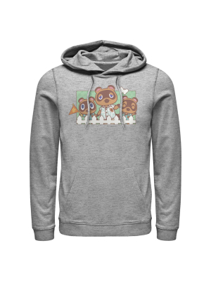 Men's Nintendo Animal Crossing Nook Family Portrait Pull Over Hoodie