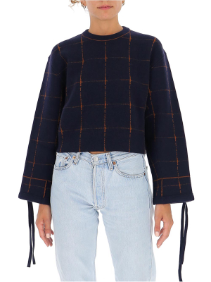 Chloé Check Cropped Knitted Jumper