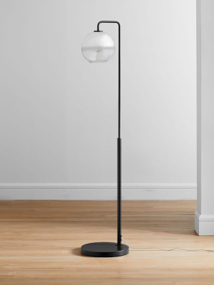 Sculptural Glass Globe Floor Lamp - Metallic Ombre