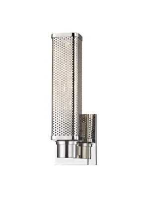 Gibbs 1 Light Wall Sconce Polished Nickel