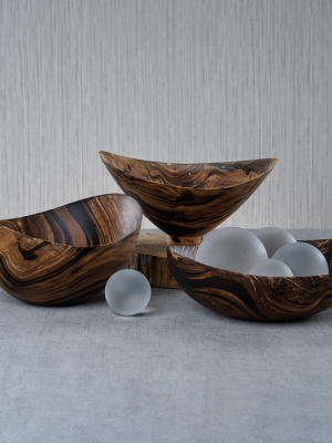 Mango Wood Marbelized Bowls