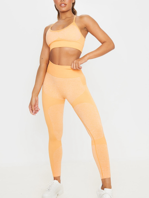 Orange Seamless 2 Tone Contour Legging