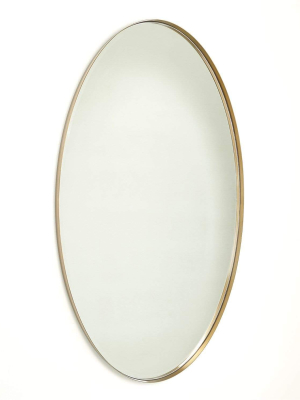 Global Views Elongated Oval Mirror - Large - Brass