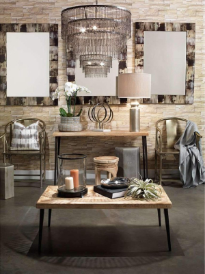 Farmhouse Console Table In Natural Wood