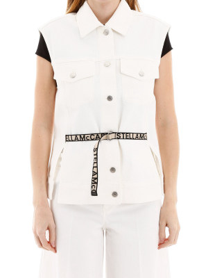 Stella Mccartney Sleeveless Belted Denim Jacket