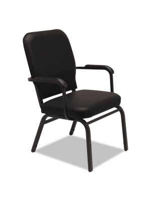 Alera Oversize Stack Chair With Arms, Black Anitmicrobial Vinyl Upholstery, 2/carton Bt6516