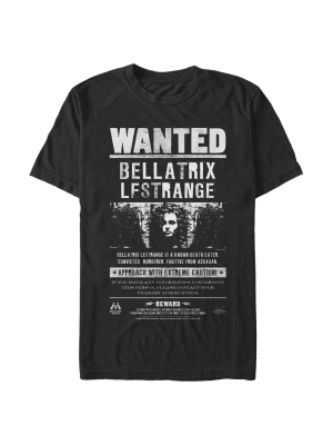 Men's Harry Potter Bellatrix Wanted Poster T-shirt