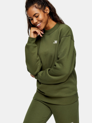 Topshop Active Khaki Sports Sweatshirt