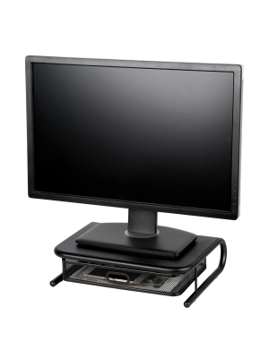 Mesh Monitor Stand With Drawer Black - Made By Design™