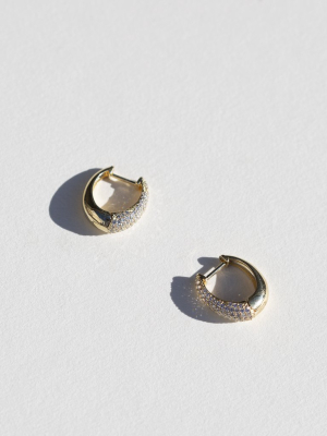 Pavé Demi Hoop Earrings