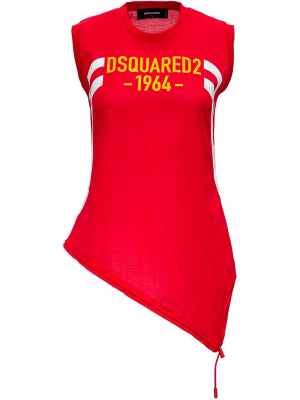 Dsquared2 Logo Printed Asymmetric Tank Top