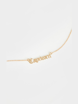 Gold Gothic Capricorn Necklace