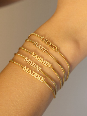 Personalised Name Bracelet (solid 9k Yellow Gold)