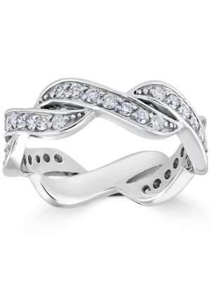 Pompeii3 5/8 Ct Diamond Infinity Anniversary Wedding Ring 14k White Gold