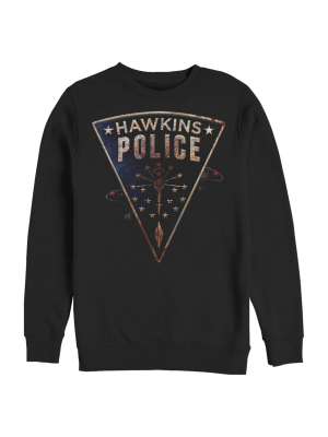 Men's Stranger Things Hawkins Police Rat Crest Sweatshirt