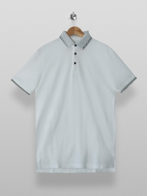 White Tipped Short Sleeve Polo