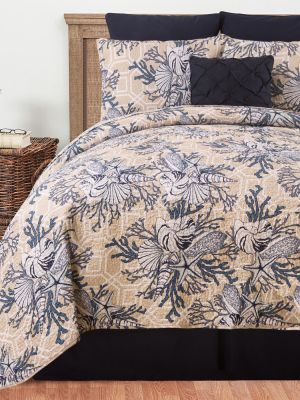 C&f Home Indigo Sound Coastal Quilt Mini Set