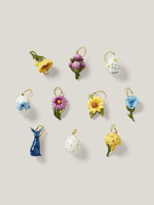 Floral Easter 10-piece Ornament Set