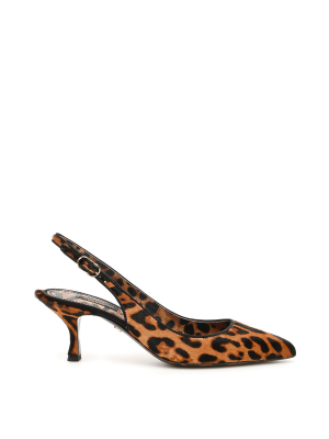 Dolce & Gabbana Leopard Print Slingback Pumps