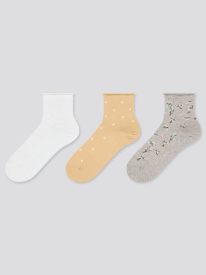 Women Crew Motif Socks (3 Pairs)