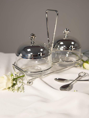 Silver Plated Double Jam Dish